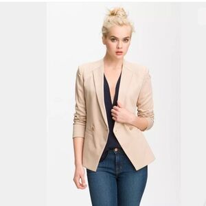 Truth & Pride Double Breasted Blazer Beige Blush Structured Tailored Jacket XS